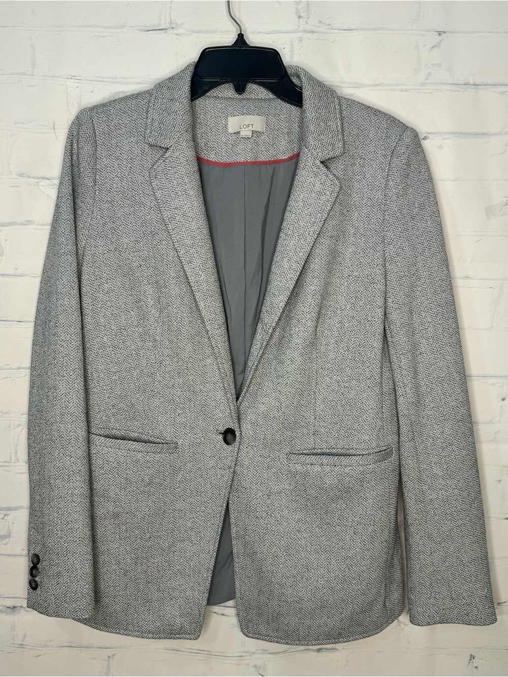 Women’s Loft Size 8 Gray Long Sleeve Blazer